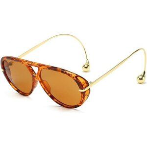 Oversized Aviator Sunglasses Men Women Retro 70s Shield UV400 Eyewear